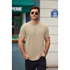 image:imageCOOFANDY Mens T Shirts Casual Short Sleeve Cotton Tee Shirts Hipster Hip Hop Longline TShirt Basic Summer TopsTwo Pack Black  Light Khaki