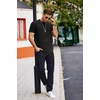 image:imageCOOFANDY Mens T Shirts Casual Short Sleeve Cotton Tee Shirts Hipster Hip Hop Longline TShirt Basic Summer TopsTwo Pack Black  Navy Blue