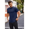 image:imageCOOFANDY Mens T Shirts Casual Short Sleeve Cotton Tee Shirts Hipster Hip Hop Longline TShirt Basic Summer TopsTwo Pack Black  Navy Blue