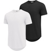 image:imageCOOFANDY Mens T Shirts Casual Short Sleeve Cotton Tee Shirts Hipster Hip Hop Longline TShirt Basic Summer TopsTwo Pack Black  White