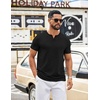 image:imageCOOFANDY Mens T Shirts Short Sleeve Casual V Neck TShirt Soft Notch Neck Tee Classic Plain ShirtsAll Black