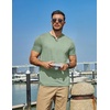 image:imageCOOFANDY Mens T Shirts Short Sleeve Casual V Neck TShirt Soft Notch Neck Tee Classic Plain ShirtsLight Green
