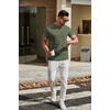 image:imageCOOFANDY Mens T Shirts Short Sleeve Classic V Neck TShirt Casual Summer Basic Tee ShirtArmy Green