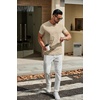 image:imageCOOFANDY Mens T Shirts Short Sleeve Classic V Neck TShirt Casual Summer Basic Tee ShirtKhaki