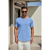 image:imageCOOFANDY Mens T Shirts Short Sleeve Classic V Neck TShirt Casual Summer Basic Tee ShirtLight Blue