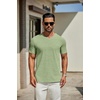 image:imageCOOFANDY Mens T Shirts Short Sleeve Classic V Neck TShirt Casual Summer Basic Tee ShirtLight Green