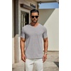 image:imageCOOFANDY Mens T Shirts Short Sleeve Classic V Neck TShirt Casual Summer Basic Tee ShirtLight Grey