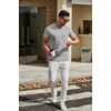 image:imageCOOFANDY Mens T Shirts Short Sleeve Classic V Neck TShirt Casual Summer Basic Tee ShirtLight Grey
