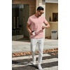 image:imageCOOFANDY Mens T Shirts Short Sleeve Classic V Neck TShirt Casual Summer Basic Tee ShirtPink