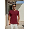 image:imageCOOFANDY Mens T Shirts Short Sleeve Classic V Neck TShirt Casual Summer Basic Tee ShirtWine Red