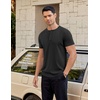 image:imageCOOFANDY Mens TShirts Henley Short Sleeve Cotton Shirts Button Tee Tops  COOFANDYBlack