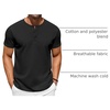 image:imageCOOFANDY Mens TShirts Henley Short Sleeve Cotton Shirts Button Tee Tops  COOFANDYBlack