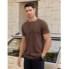 image:imageCOOFANDY Mens TShirts Henley Short Sleeve Cotton Shirts Button Tee Tops  COOFANDYBrown