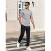 image:imageCOOFANDY Mens TShirts Henley Short Sleeve Cotton Shirts Button Tee Tops  COOFANDYGrey