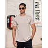 image:imageCOOFANDY Mens TShirts Henley Short Sleeve Cotton Shirts Button Tee Tops  COOFANDYKhaki