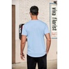 image:imageCOOFANDY Mens TShirts Henley Short Sleeve Cotton Shirts Button Tee Tops  COOFANDYLight Blue