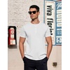image:imageCOOFANDY Mens TShirts Henley Short Sleeve Cotton Shirts Button Tee Tops  COOFANDYWhite