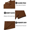 image:imageCOOFANDY Mens Textured Polo Shirts Short Sleeve Slim Fit Casual Button Polo TShirt Summer Collared Golf ShirtBrown