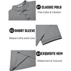 image:imageCOOFANDY Mens Textured Polo Shirts Short Sleeve Slim Fit Casual Button Polo TShirt Summer Collared Golf ShirtDark Grey