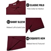 image:imageCOOFANDY Mens Textured Polo Shirts Short Sleeve Slim Fit Casual Button Polo TShirt Summer Collared Golf ShirtDark Red