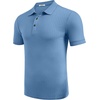 image:imageCOOFANDY Mens Textured Polo Shirts Short Sleeve Slim Fit Casual Button Polo TShirt Summer Collared Golf ShirtDemin Blue