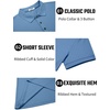 image:imageCOOFANDY Mens Textured Polo Shirts Short Sleeve Slim Fit Casual Button Polo TShirt Summer Collared Golf ShirtDemin Blue