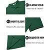 image:imageCOOFANDY Mens Textured Polo Shirts Short Sleeve Slim Fit Casual Button Polo TShirt Summer Collared Golf ShirtGreen