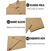 image:imageCOOFANDY Mens Textured Polo Shirts Short Sleeve Slim Fit Casual Button Polo TShirt Summer Collared Golf ShirtKhaki