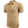 image:imageCOOFANDY Mens Textured Polo Shirts Short Sleeve Slim Fit Casual Button Polo TShirt Summer Collared Golf ShirtKhaki