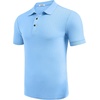 image:imageCOOFANDY Mens Textured Polo Shirts Short Sleeve Slim Fit Casual Button Polo TShirt Summer Collared Golf ShirtLight Blue
