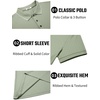 image:imageCOOFANDY Mens Textured Polo Shirts Short Sleeve Slim Fit Casual Button Polo TShirt Summer Collared Golf ShirtLight Green White Striped