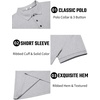 image:imageCOOFANDY Mens Textured Polo Shirts Short Sleeve Slim Fit Casual Button Polo TShirt Summer Collared Golf ShirtLight Grey