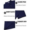 image:imageCOOFANDY Mens Textured Polo Shirts Short Sleeve Slim Fit Casual Button Polo TShirt Summer Collared Golf ShirtNavy Blue