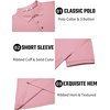 image:imageCOOFANDY Mens Textured Polo Shirts Short Sleeve Slim Fit Casual Button Polo TShirt Summer Collared Golf ShirtPink