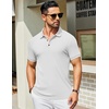 image:imageCOOFANDY Mens Textured Polo Shirts Short Sleeve Slim Fit Casual Button Polo TShirt Summer Collared Golf ShirtWhite