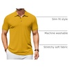 image:imageCOOFANDY Mens Textured Polo Shirts Short Sleeve Slim Fit Casual Button Polo TShirt Summer Collared Golf ShirtYellow
