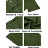 image:imageCOOFANDY Mens Tracksuit Casual 2 Piece Quarter Zip Polo Shirt and Shorts Set Athletic Jogging Sports OutfitsArmy Green
