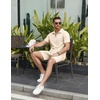 image:imageCOOFANDY Mens Tracksuit Casual 2 Piece Quarter Zip Polo Shirt and Shorts Set Athletic Jogging Sports OutfitsBeige