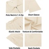 image:imageCOOFANDY Mens Tracksuit Casual 2 Piece Quarter Zip Polo Shirt and Shorts Set Athletic Jogging Sports OutfitsBeige