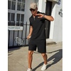 image:imageCOOFANDY Mens Tracksuit Casual 2 Piece Quarter Zip Polo Shirt and Shorts Set Athletic Jogging Sports OutfitsBlack