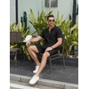 image:imageCOOFANDY Mens Tracksuit Casual 2 Piece Quarter Zip Polo Shirt and Shorts Set Athletic Jogging Sports OutfitsBlack