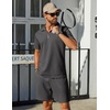 image:imageCOOFANDY Mens Tracksuit Casual 2 Piece Quarter Zip Polo Shirt and Shorts Set Athletic Jogging Sports OutfitsDark Grey