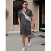 image:imageCOOFANDY Mens Tracksuit Casual 2 Piece Quarter Zip Polo Shirt and Shorts Set Athletic Jogging Sports OutfitsDark Grey