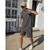 image:imageCOOFANDY Mens Tracksuit Casual 2 Piece Quarter Zip Polo Shirt and Shorts Set Athletic Jogging Sports OutfitsDark Grey