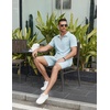 image:imageCOOFANDY Mens Tracksuit Casual 2 Piece Quarter Zip Polo Shirt and Shorts Set Athletic Jogging Sports OutfitsLight Blue