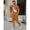 image:imageCOOFANDY Mens Tracksuit Casual 2 Piece Quarter Zip Polo Shirt and Shorts Set Athletic Jogging Sports OutfitsLight Brown