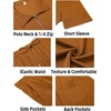 image:imageCOOFANDY Mens Tracksuit Casual 2 Piece Quarter Zip Polo Shirt and Shorts Set Athletic Jogging Sports OutfitsLight Brown