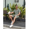 image:imageCOOFANDY Mens Tracksuit Casual 2 Piece Quarter Zip Polo Shirt and Shorts Set Athletic Jogging Sports OutfitsLight Green