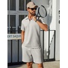image:imageCOOFANDY Mens Tracksuit Casual 2 Piece Quarter Zip Polo Shirt and Shorts Set Athletic Jogging Sports OutfitsLight Grey