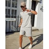 image:imageCOOFANDY Mens Tracksuit Casual 2 Piece Quarter Zip Polo Shirt and Shorts Set Athletic Jogging Sports OutfitsLight Grey